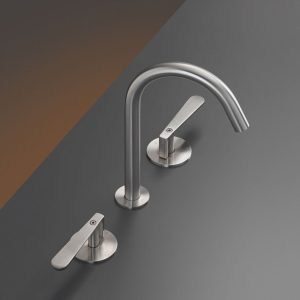 CEA DESIGN LUTEZIA LTZ10S BATERIA UMYWALKOWA 3-OTWOROWA , Z OBROTOWĄ WYLEWKĄ 190MM , STAL NIERDZEWNA SATYNA