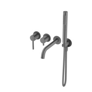 EMPORIA FLY 03032BN BATERIA WANNOWA PODTYNKOWA , 4-OTWOROWA Z BOXEM I ZESTAWEM PRYSZNICOWYM , GUN METAL